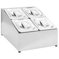vidaXL Soporte bandeja Gastronorm con 4 bandejas 1/6 acero inoxidable