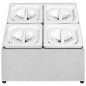 vidaXL Soporte bandeja Gastronorm con 4 bandejas 1/6 acero inoxidable vidaXL Soporte bandeja Gastronorm con 4 bandejas 1/6 acero inoxidable