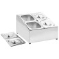 vidaXL Soporte bandeja Gastronorm con 4 bandejas 1/6 acero inoxidable vidaXL Soporte bandeja Gastronorm con 4 bandejas 1/6 acero inoxidable