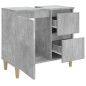 vidaXL Armario de baño madera contrachapada gris hormigón 65x33x60 cm