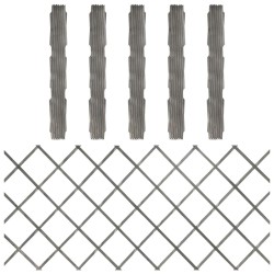 vidaXL Vallas enrejado 5 uds madera maciza de abeto gris 180x80 cm 