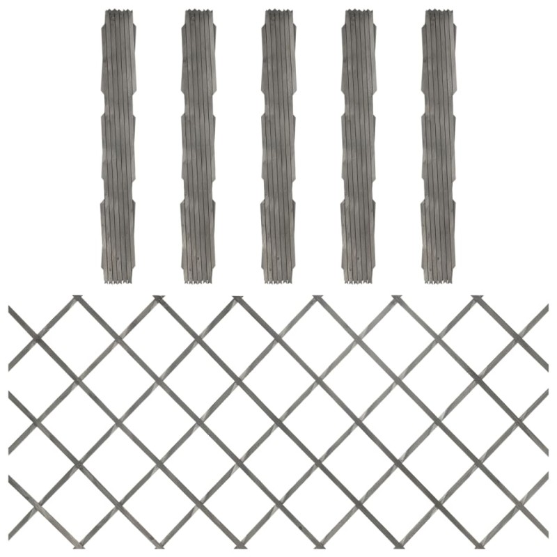 vidaXL Vallas enrejado 5 uds madera maciza de abeto gris 180x80 cm vidaXL Vallas enrejado 5 uds madera maciza de abeto gris 180x80 cm