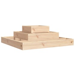 vidaXL Jardinera de madera maciza de pino 80x80x27 cm