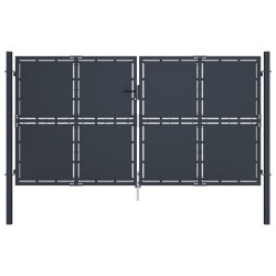 vidaXL Puerta de jardín de acero gris antracita 300x125 cm