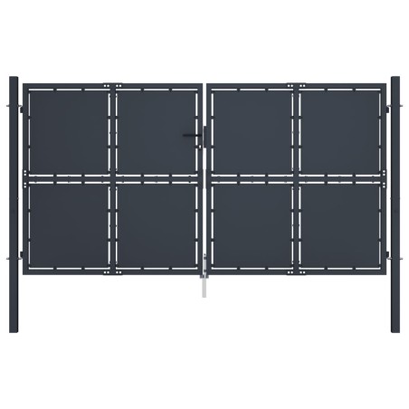 vidaXL Puerta de jardín de acero gris antracita 300x125 cm
