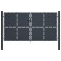 vidaXL Puerta de jardín de acero gris antracita 300x125 cm vidaXL Puerta de jardín de acero gris antracita 300x125 cm