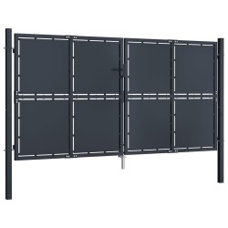 vidaXL Puerta de jardín de acero gris antracita 300x125 cm