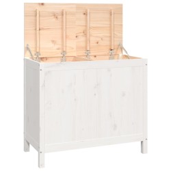 vidaXL Baúl para la colada madera maciza de pino blanco 88,5x44x76 cm