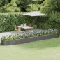 vidaXL Jardinera arriate acero recubrimiento polvo gris 507x100x36 cm vidaXL Jardinera arriate acero recubrimiento polvo gris 507x100x36 cm