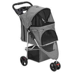 vidaXL Cochecito para perros plegable tela oxford gris 80x46x98 cm
