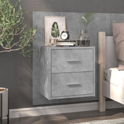 vidaXL Mesita de noche de pared color gris hormigón