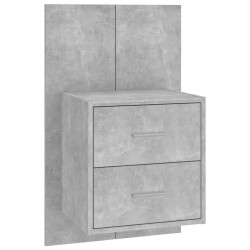 vidaXL Mesita de noche de pared color gris hormigón