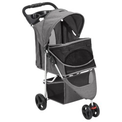 vidaXL Cochecito para perros plegable tela oxford gris 80x46x98 cm