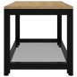 vidaXL Mesita de centro MDF y hierro marrón claro y negro 90x45x45 cm vidaXL Mesita de centro MDF y hierro marrón claro y negro 90x45x45 cm