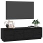 vidaXL Mueble de TV madera maciza de pino negro 156x37x45 cm