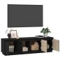 vidaXL Mueble de TV madera maciza de pino negro 156x37x45 cm