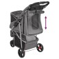 vidaXL Cochecito para perros plegable tela oxford gris 80x46x98 cm vidaXL Cochecito para perros plegable tela oxford gris 80x46x98 cm