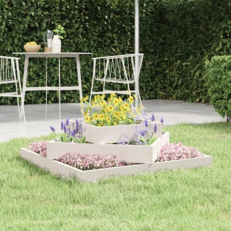 vidaXL Jardinera de madera maciza de pino blanco 83x83x27 cm