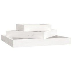 vidaXL Jardinera de madera maciza de pino blanco 83x83x27 cm