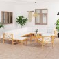 vidaXL Set de muebles de jardín 12 pzas madera de teca y cojines crema vidaXL Set de muebles de jardín 12 pzas madera de teca y cojines crema