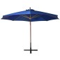 vidaXL Sombrilla colgante con palo madera abeto azul celeste 3,5x2,9 m vidaXL Sombrilla colgante con palo madera abeto azul celeste 3,5x2,9 m