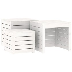 vidaXL Set de cajas de jardín 3 piezas madera maciza de pino blanco