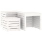 vidaXL Set de cajas de jardín 3 piezas madera maciza de pino blanco vidaXL Set de cajas de jardín 3 piezas madera maciza de pino blanco
