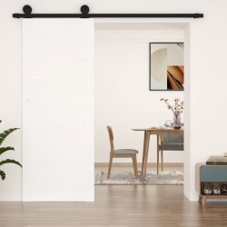 vidaXL Puerta de granero madera maciza pino blanca 80x1,8x204,5 cm