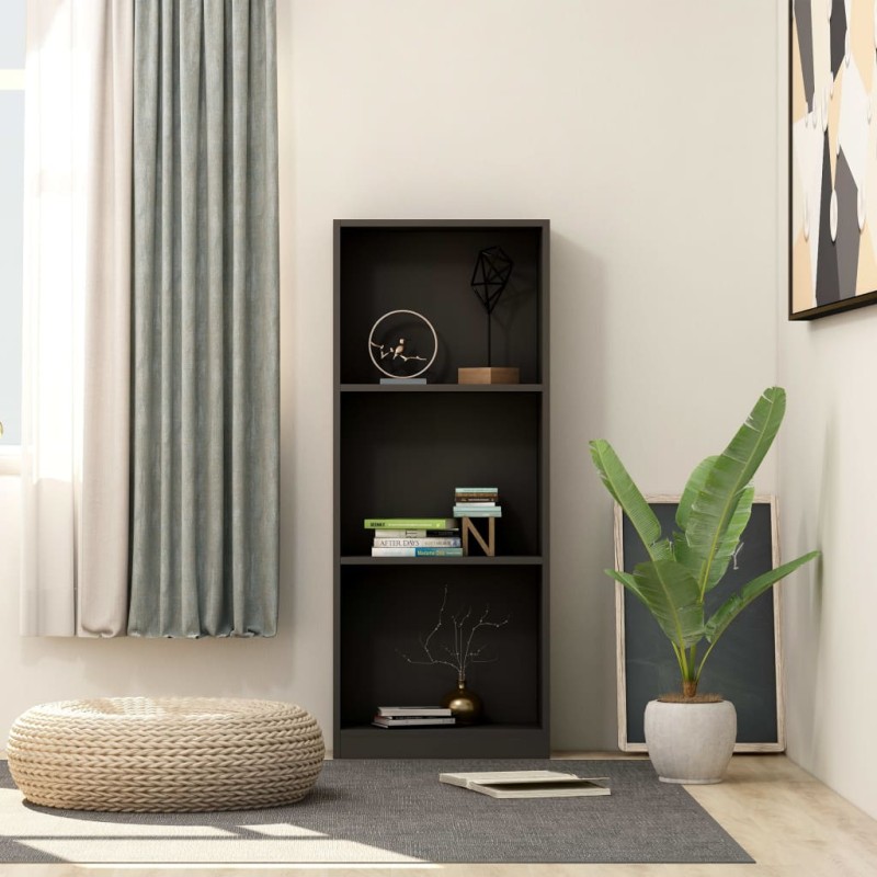 vidaXL Estantería de 3 niveles madera contrachapada negra 40x24x108 cm vidaXL Estantería de 3 niveles madera contrachapada negra 40x24x108 cm