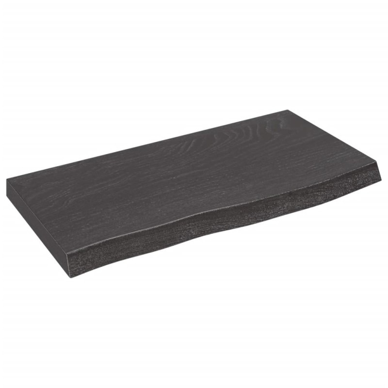 vidaXL Estante pared madera roble tratada marrón oscuro 60x30x(2-4) cm vidaXL Estante pared madera roble tratada marrón oscuro 60x30x(2-4) cm