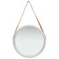 vidaXL Espejo de pared con correa plateado 50 cm vidaXL Espejo de pared con correa plateado 50 cm