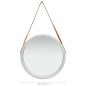 vidaXL Espejo de pared con correa plateado 50 cm vidaXL Espejo de pared con correa plateado 50 cm