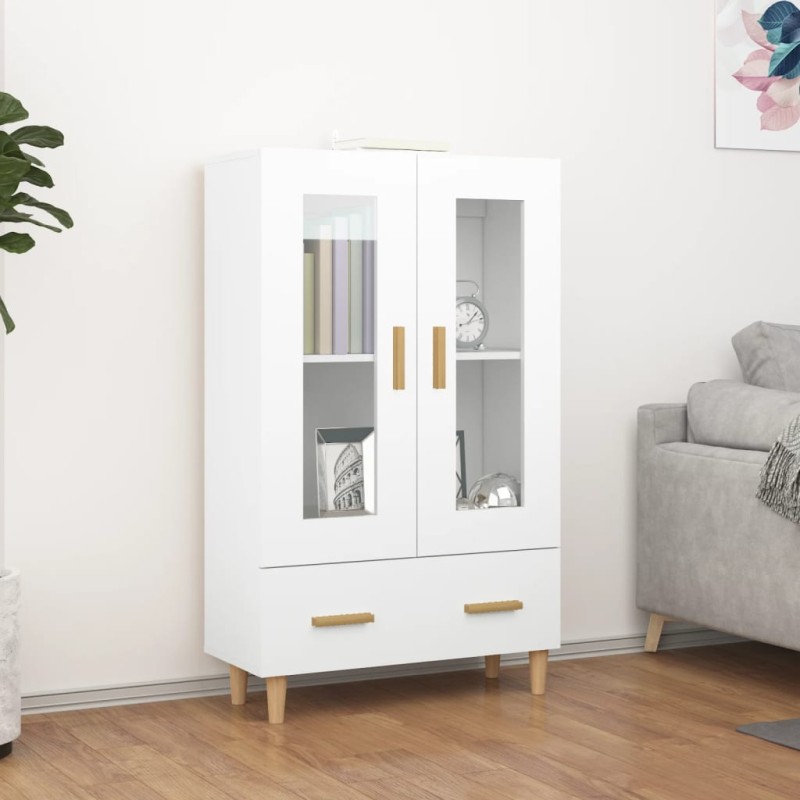 vidaXL Aparador de madera contrachapada blanco 70x31x115 cm vidaXL Aparador de madera contrachapada blanco 70x31x115 cm