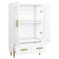 vidaXL Aparador de madera contrachapada blanco 70x31x115 cm vidaXL Aparador de madera contrachapada blanco 70x31x115 cm