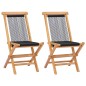 vidaXL Sillas de jardín plegables 2 uds madera maciza de teca y cuerda vidaXL Sillas de jardín plegables 2 uds madera maciza de teca y cuerda