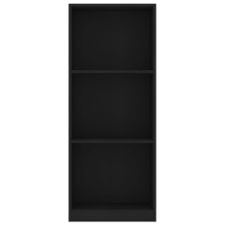 vidaXL Estantería de 3 niveles madera contrachapada negra 40x24x108 cm