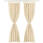 vidaXL Cortinas de micro-raso con bucles 2 unidades 140x175cm beis vidaXL Cortinas de micro-raso con bucles 2 unidades 140x175cm beis