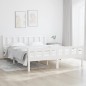 vidaXL Estructura de cama King Size madera maciza blanco 150x200 cm vidaXL Estructura de cama King Size madera maciza blanco 150x200 cm