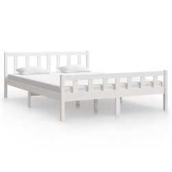 vidaXL Estructura de cama King Size madera maciza blanco 150x200 cm