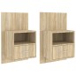 vidaXL Mesita de noche de pared 2 uds color roble Sonoma vidaXL Mesita de noche de pared 2 uds color roble Sonoma