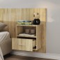 vidaXL Mesita de noche de pared 2 uds color roble Sonoma vidaXL Mesita de noche de pared 2 uds color roble Sonoma