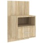 vidaXL Mesita de noche de pared 2 uds color roble Sonoma vidaXL Mesita de noche de pared 2 uds color roble Sonoma