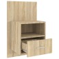 vidaXL Mesita de noche de pared 2 uds color roble Sonoma vidaXL Mesita de noche de pared 2 uds color roble Sonoma