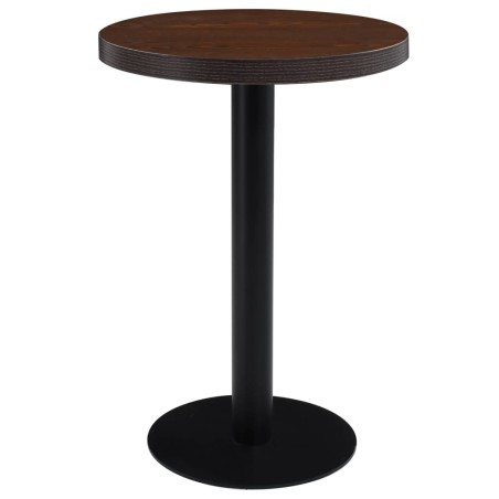 vidaXL Mesa de bistró MDF marrón oscuro 60 cm 