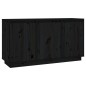 vidaXL Aparador de madera maciza de pino negro 111x34x60 cm