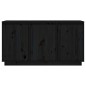 vidaXL Aparador de madera maciza de pino negro 111x34x60 cm