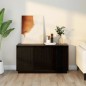 vidaXL Aparador de madera maciza de pino negro 111x34x60 cm
