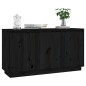 vidaXL Aparador de madera maciza de pino negro 111x34x60 cm