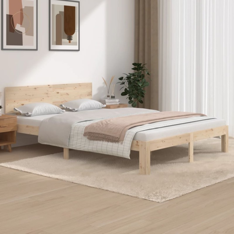 vidaXL Estructura de cama madera maciza de pino 140x200 cm