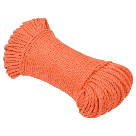 vidaXL Cuerda de trabajo polipropileno naranja 8 mm 50 m